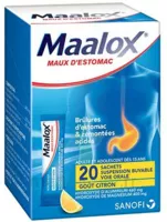 Maalox Maux D'estomac, Suspension Buvable Citron 20 Sachets à Concarneau